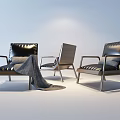 Modern Single Sofa With Leather Upholstery Metal Frame And Comfortable Cushion Design