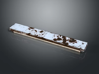 Industrial Lighting Combination With Long Strip White Brown Distressed Reflective Surface 3d model