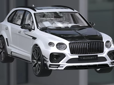 Luxury White SUV by Mansory with Black Roof Sporty Design Large Grille and Alloy Wheels 3d model