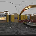 Luxurious KTV Interior With Sofas Coffee Table Chandeliers And Decorative Wall 3d model