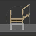 Wooden Platform With Steps And Railings On Green Grass Base