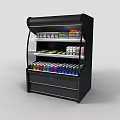 Black Retail Display Shelf With Glass Door And Multiple Shelves For Bottled Products