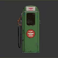 Vintage Green Gas Pump With Flying A Logo And Classic Fuel Nozzle