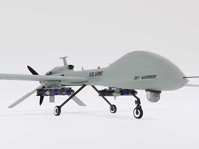 Advanced Military Combat Drone WASPINE 037 with Mounted Weapons for Mission Operations 3d model