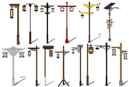 New Chinese Style Street Lamp Antique Garden Lamp 3d model