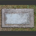 Outdoor Stone Slab Landscape Component with Grass and Dirt Border in Garden Design