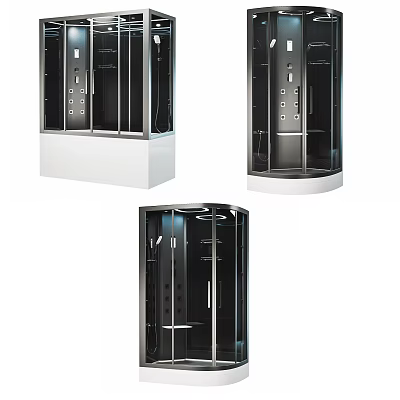 Modern Shower Sauna Design With Glass Enclosure Control Panel And Base Structure 3d model Modern Shower Sauna Design With Glass Enclosure Control Panel And Base Structure 3d model