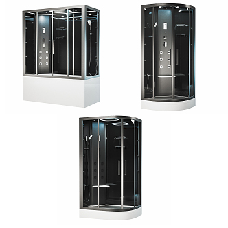 Modern shower room shower cubicle combination 3d model