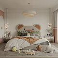 Cozy Kids Bedroom Interior With Bear Shaped Headboard Stuffed Toys And Natural Light