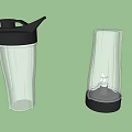 Household Electrical Blender With Transparent Cup And Black Blade Base