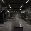 Gym Interior With Motivational Fitness Posters Barbell Bench And Workout Gear
