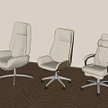 Modern Light Colored Office Chairs With Swivel Base And Armrests In Bright Room