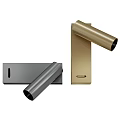 Modern Minimalist Wall Lamps Featuring Gray And Gold Sleek Metal Structure And Mounting Plate