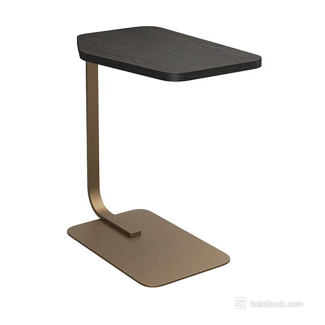 Modern Minimalist Side Table With Black Tabletop Golden Stand And Sleek Design 3d model 