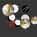 Professional Red Complete Drum Set With Multiple Drums Cymbals And Stainless Steel Hardware