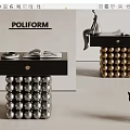 Side Table Simple Side Table Metal Side Table Corner Table Small Coffee Table Book Decoration poliform 3d model