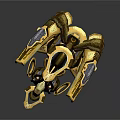 Golden Mechanical Creature With Intricate Robotic Structure And Gear Details