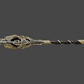 Mythical Axe Weapon With Green Glowing Patterns Skull Design And Bone Handle 3d model