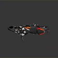 Modern Sporty Motorcycle With Black Body Orange Accents And Sleek Design