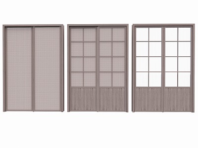 New Chinese-style sliding door 3d model