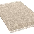 Square Rug With Soft Textured Surface And Fringe Detail For Home Decor