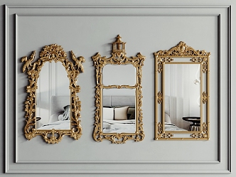 European-style mirror American-style mirror French-style mirror European-style decorative mirror 3d model