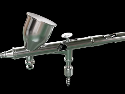 Metallic Silver Airbrush Pen Featuring Cup Nozzle Handle And Design Components 3d model Metallic Silver Airbrush Pen Featuring Cup Nozzle Handle And Design Components 3d model