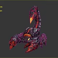 Epic Scorpion Game Movie Character With Red Glowing Metallic Armor And Fiery Stinger Design