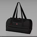 Black Duffel Bag With Red Logo Adjustable Straps For Travel And Gym Use