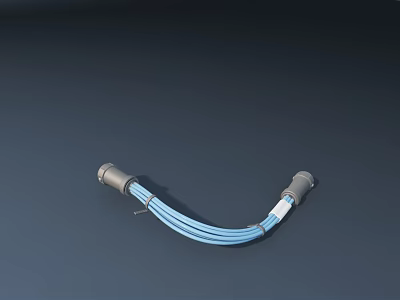 Bathroom Cabinet Frame With Blue Flexible Hose And Gray Connectors 3d model