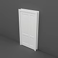White Double Door With Modern Simple Design For Residential Interior 3d model