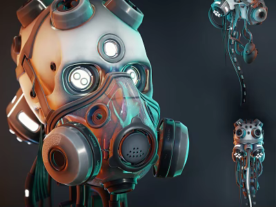 Modern gas mask 3d model