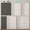 Fire Safety Equipment with Black White Single Double Doors Design Features 3d model