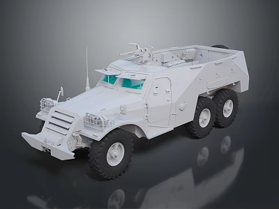 Armored Military Vehicle With 6x6 Wheels Protective Armor And Roof Mounted Equipment 3d model