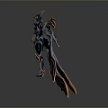 Intricate Sci Fi Mechanical Creature With Metallic Wings And Red Accents