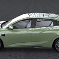 Green Sports Car With Sleek Body Transparent Roof And Red Brake Calipers