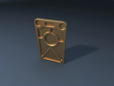 Public Facility Golden Metal Component with Circular Holes and Triangular Structure 3d model