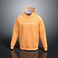 Orange Hoodie With White On The Move Text And Long Sleeves Hooded Design