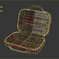 Portable Medical Device First Aid Kit with Opened Mesh Compartments and Red Black Design