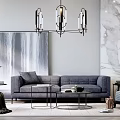 Modern sofa coffee table combination 3d model