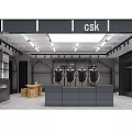 CSK Clothing Store Exterior With Roll Up Shutters Red Door And Men's Suits Billboard