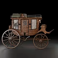Vintage Wooden Horse Drawn Carriage With Large Wheels And Roof Storage Rack