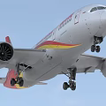 Commercial Passenger Airplane With Cockpit Economy Class First Class And 7 Color Paint Schemes