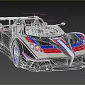 Racing Car With Open Cockpit Red White Blue Stripes And Aerodynamic Design
