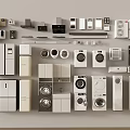 Assorted Refrigerators and Freezers Models Neatly Arranged in Home Appliances