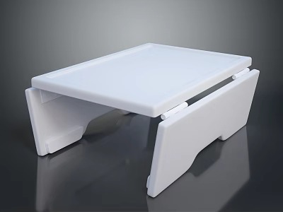 Lightweight White Portable Folding Table With Modern Simple Structure And Sturdy Legs 3d model