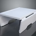 Lightweight White Portable Folding Table With Modern Simple Structure And Sturdy Legs 3d model