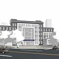 New Chinese-style Office Building Public Security Building 3d model