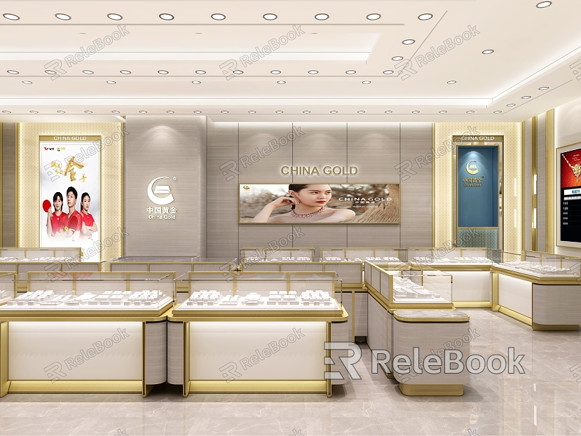 Modern Jewelry Store Wanxiang City China Gold model