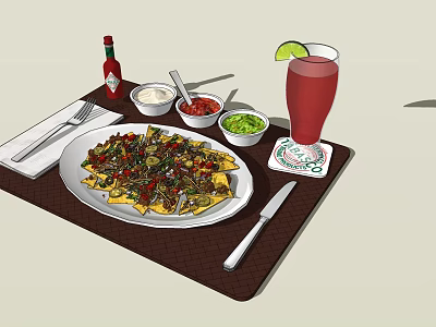 Modern Food Western Food Set 3d model